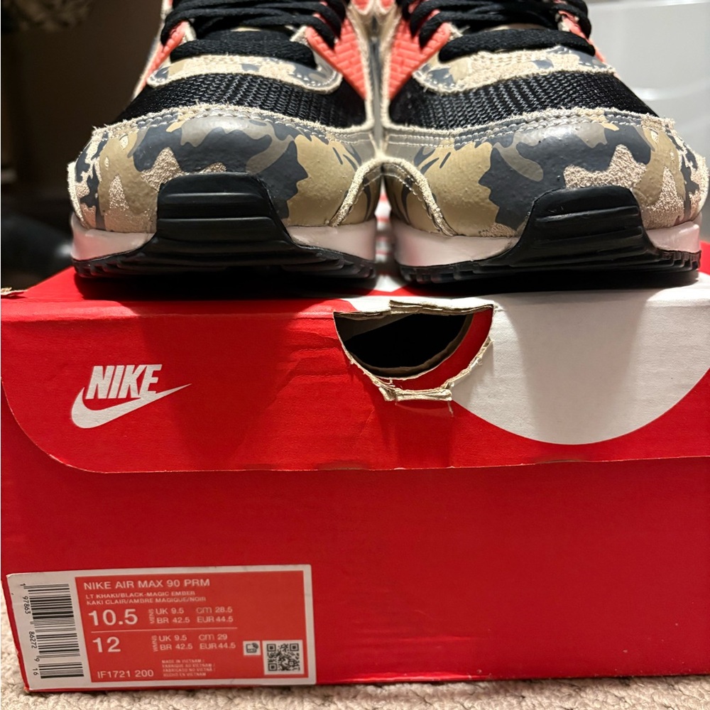 BNIB Nike Air Max 90 PRM Camouflage Black Tan Sneakers